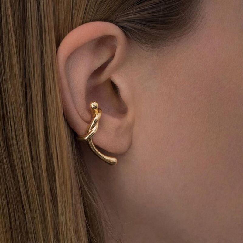 Wholesale Jewelry Nordic Style Knot Alloy 14k Gold Plated Ear Clips display picture 2