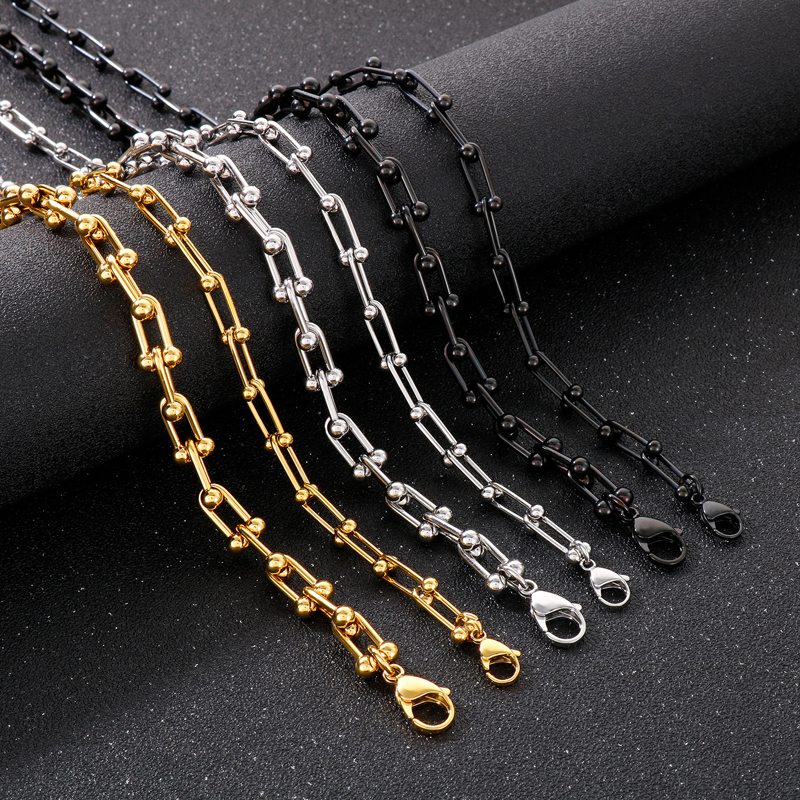 1 Piece Fashion Solid Color Titanium Steel Plating Hollow Out 18k Gold Plated Unisex Necklace display picture 7