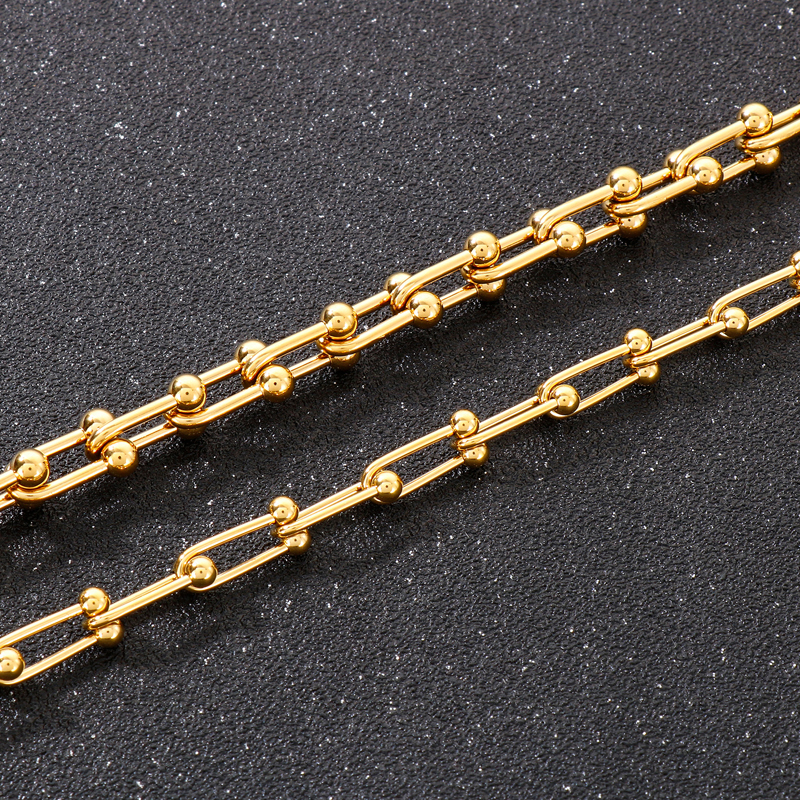 1 Stück Mode Einfarbig Titan Stahl Überzug Aushöhlen 18 Karat Vergoldet Unisex Halskette display picture 9