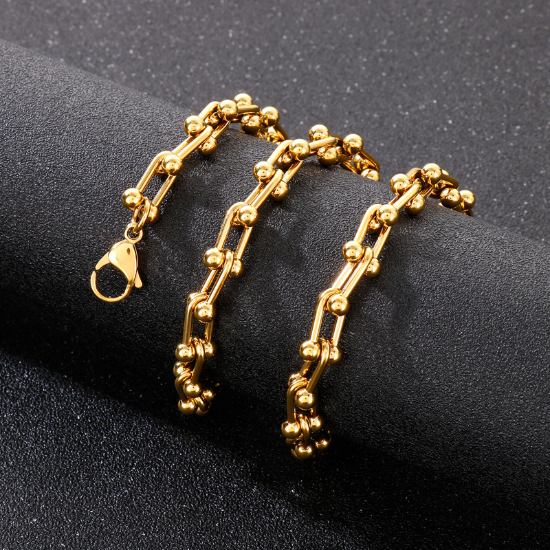 1 Stück Mode Einfarbig Titan Stahl Überzug Aushöhlen 18 Karat Vergoldet Unisex Halskette display picture 5