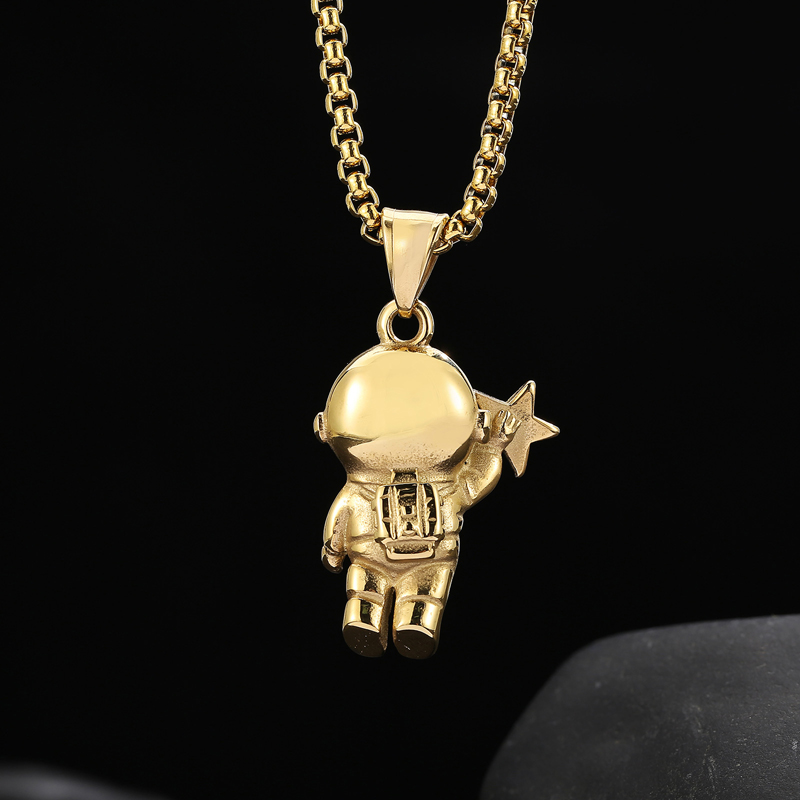 1 Piece Hip-hop Astronaut Stainless Steel Enamel Plating Chain Pendant Necklace display picture 11