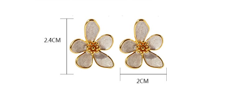 1 Pair Sweet Flower Copper Plating Ear Studs display picture 5