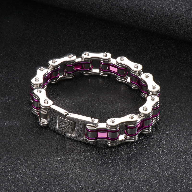 1 Piece Hip-hop Color Block Titanium Steel Men's Bracelets display picture 8