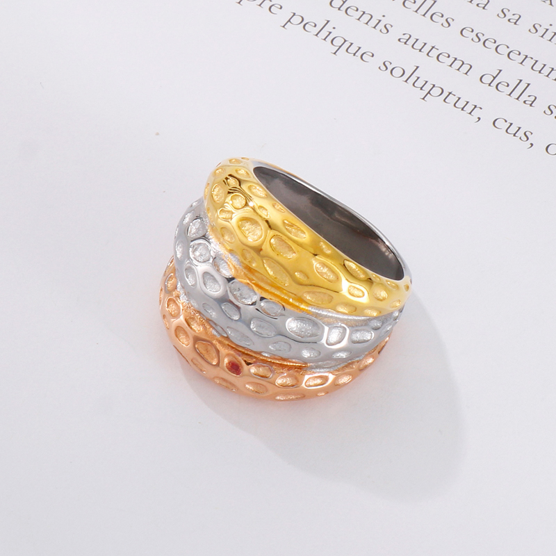 1 Piece Fashion Round Multicolor Stainless Steel Plating Rings display picture 5