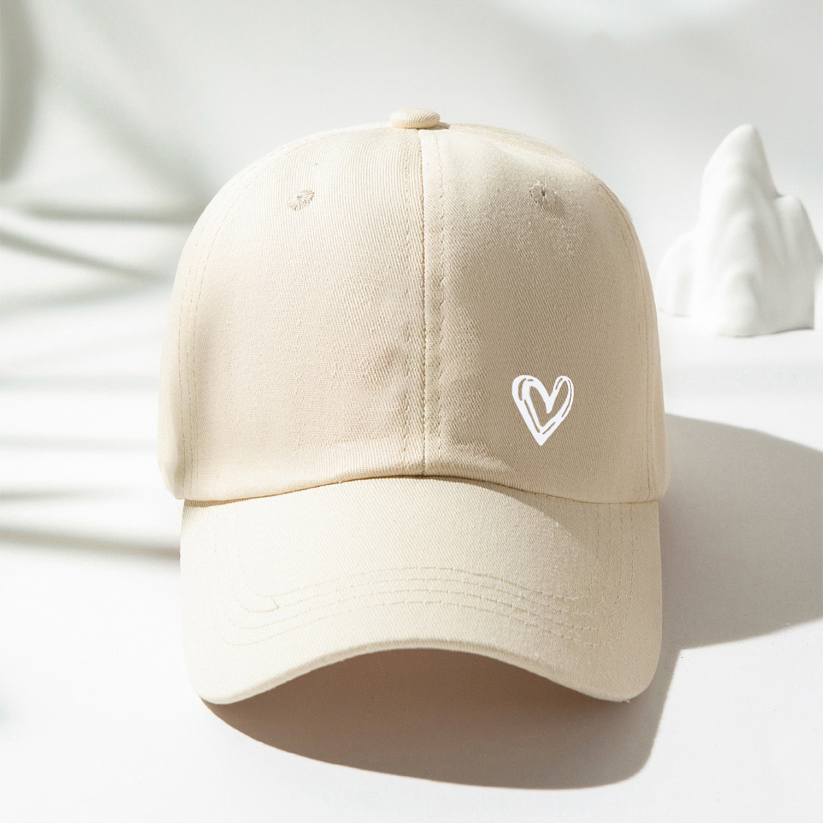 Unisex Simple Style Heart Shape Printing Curved Eaves Baseball Cap display picture 2