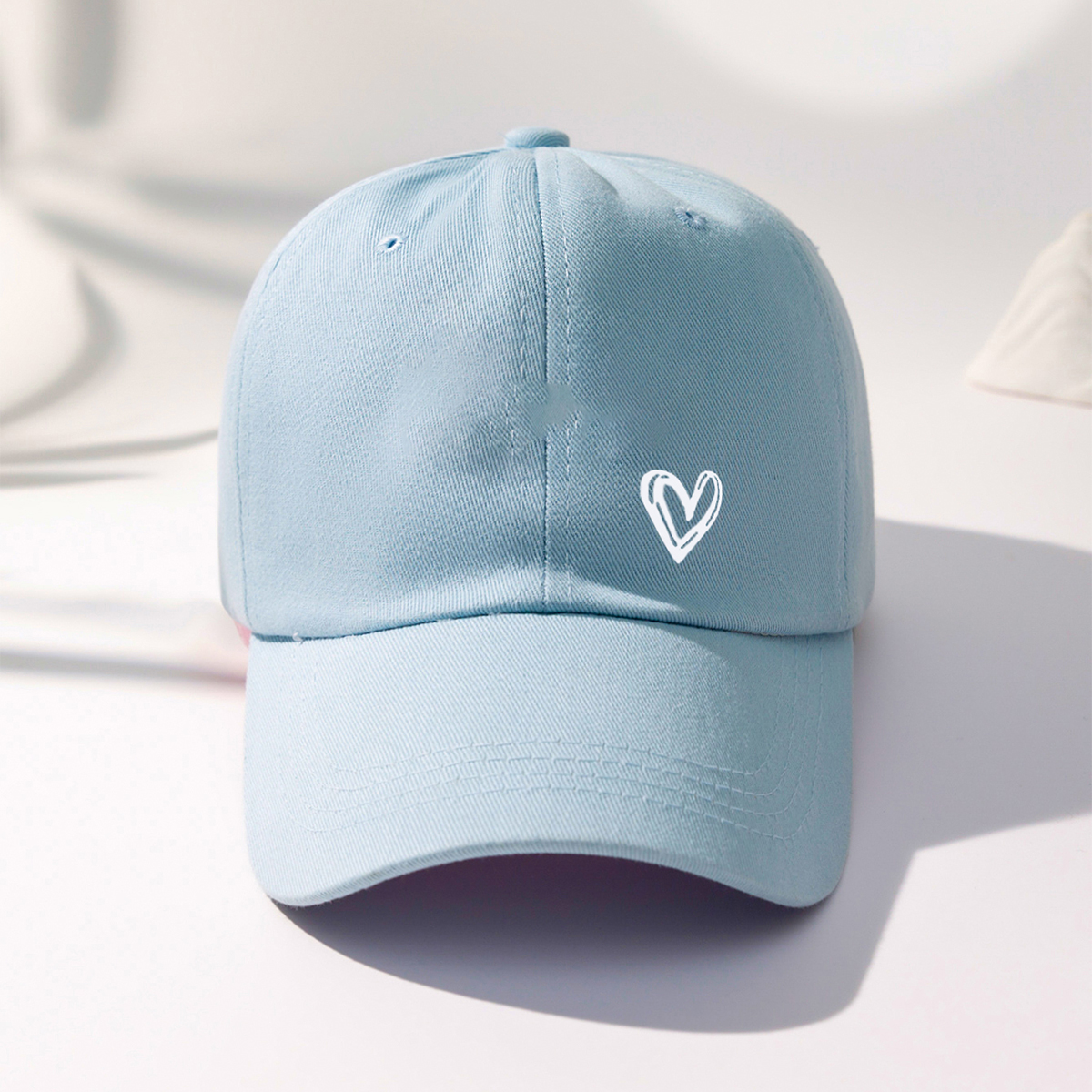 Unisex Simple Style Heart Shape Printing Curved Eaves Baseball Cap display picture 3