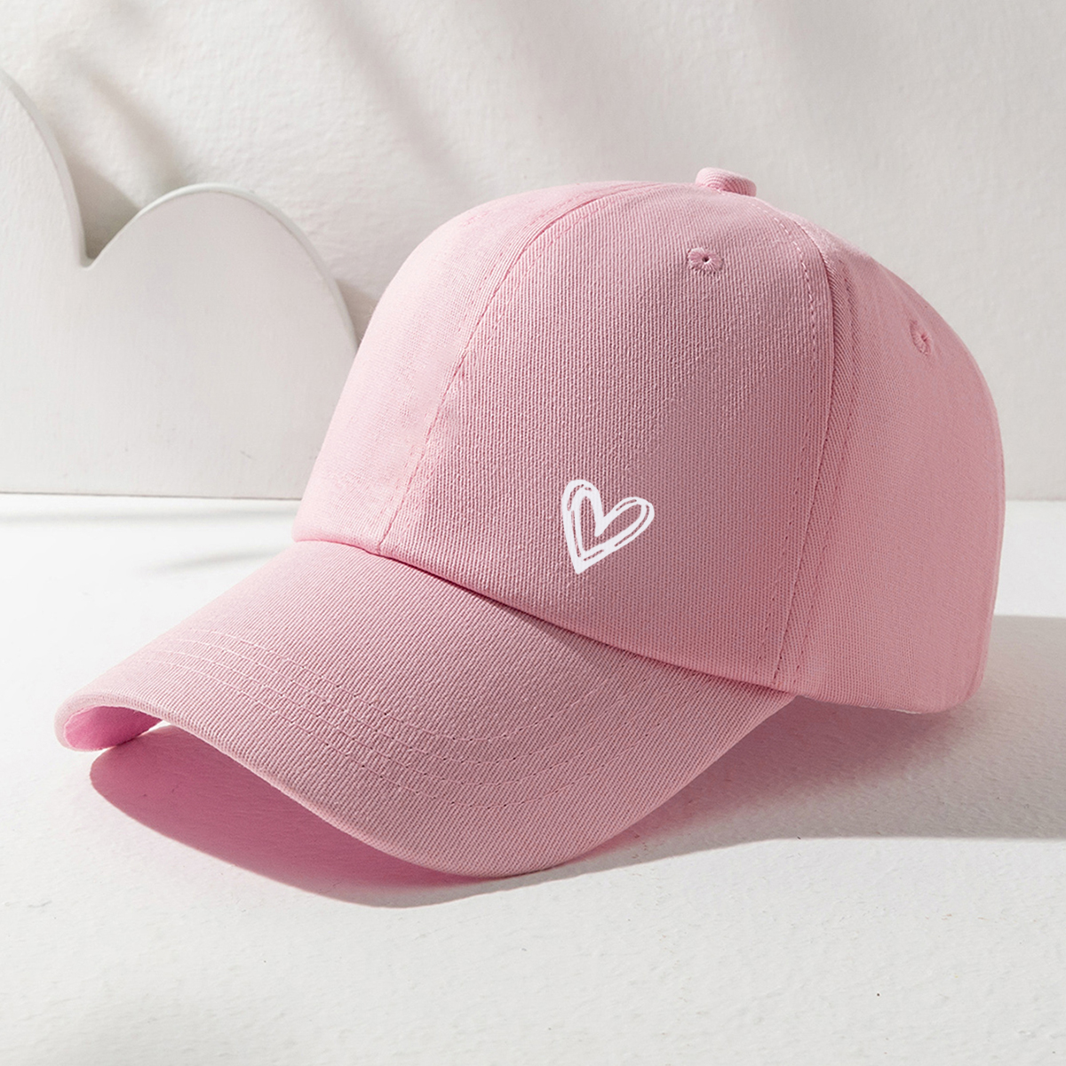 Unisex Simple Style Heart Shape Printing Curved Eaves Baseball Cap display picture 5