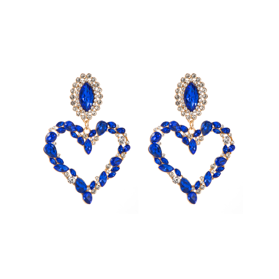 1 Par Brillante Forma De Corazón Aleación Enchapado Embutido Diamantes De Imitación Vidrio Chapado En Oro Mujeres Pendientes De Gota display picture 15