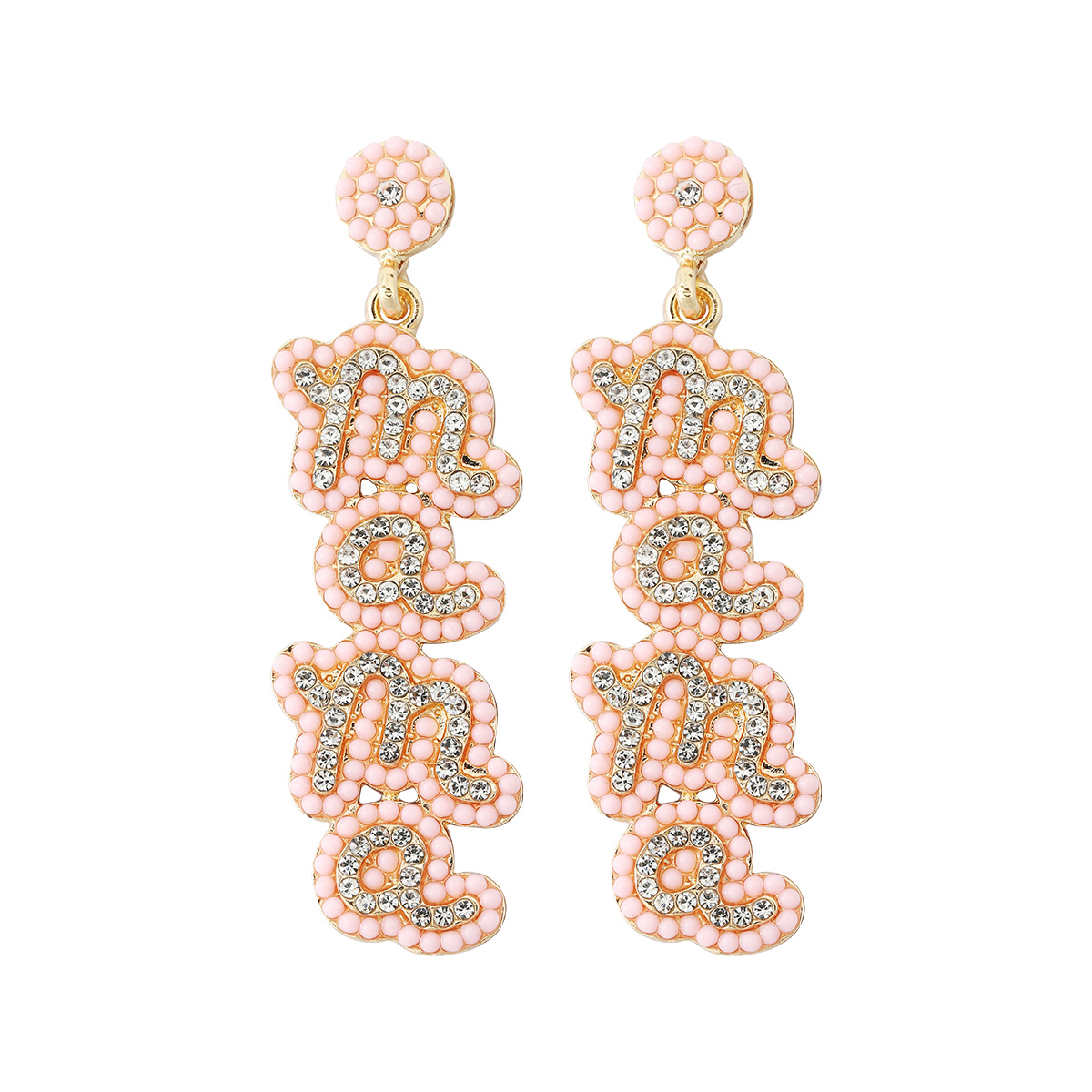 Wholesale Jewelry 1 Pair Mama Letter Alloy Rhinestones Drop Earrings display picture 1