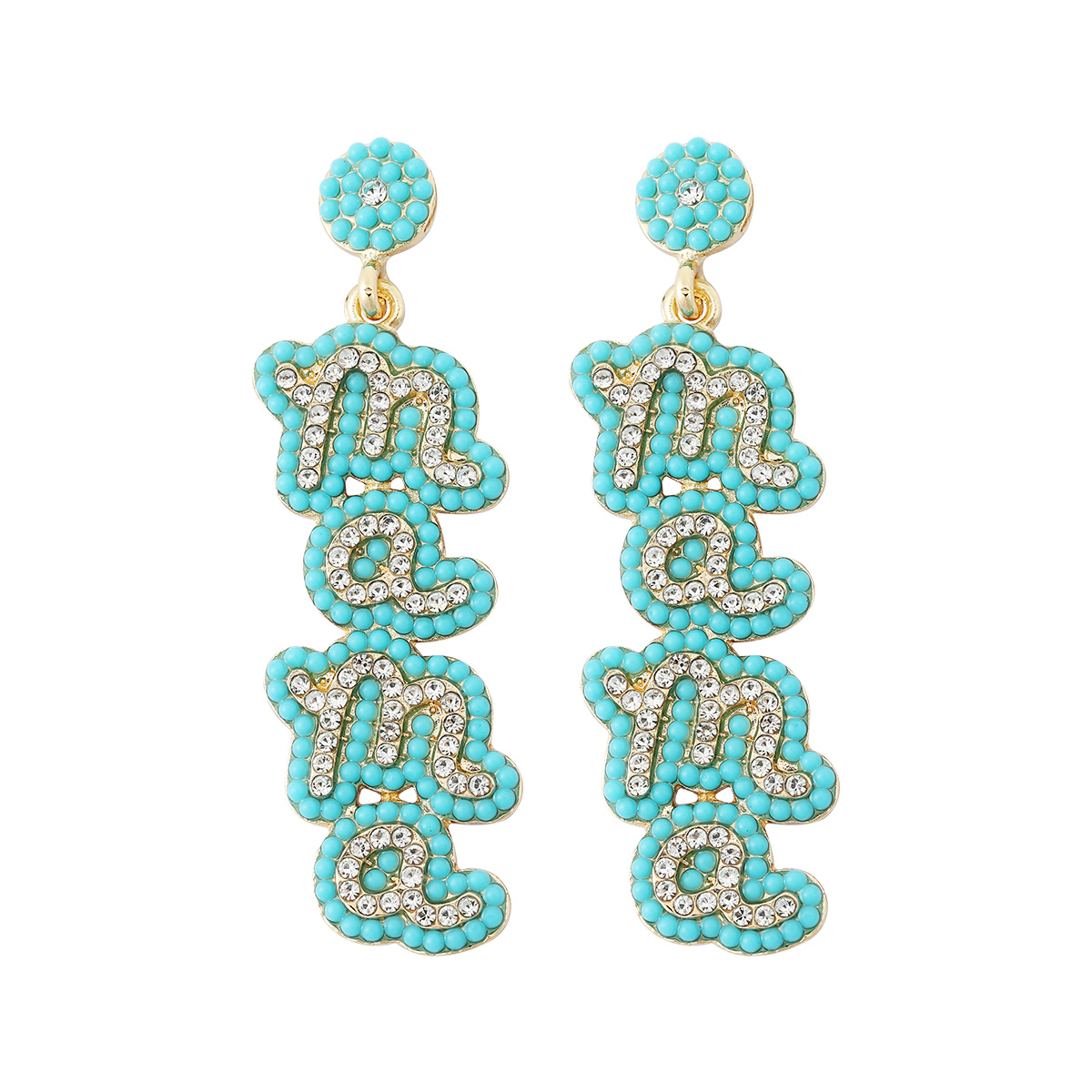 Wholesale Jewelry 1 Pair Mama Letter Alloy Rhinestones Drop Earrings display picture 2