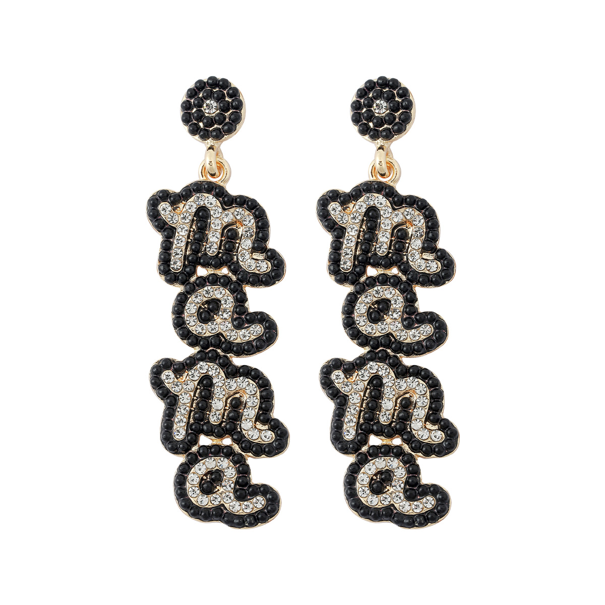 Wholesale Jewelry 1 Pair Mama Letter Alloy Rhinestones Drop Earrings display picture 3