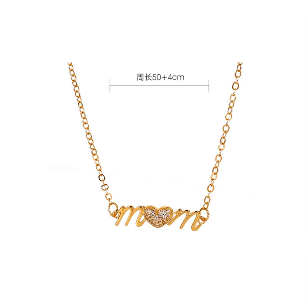 Mama Human Letter Heart Shape Copper Inlay Rhinestones Zircon Gold Plated Silver Plated Necklace display picture 2