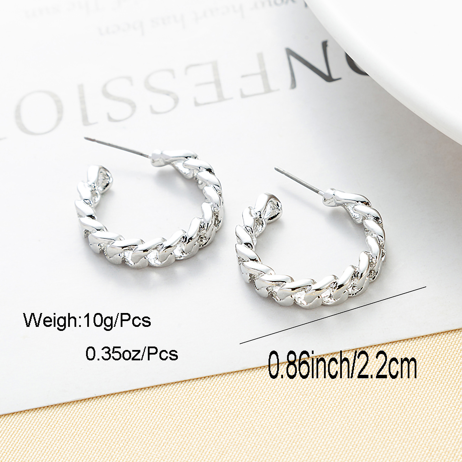 1 Pair Simple Style Round Plating Stainless Steel Silver Plated Ear Studs display picture 1