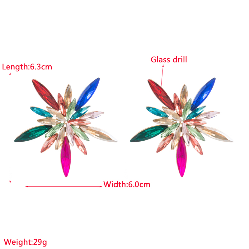 Wholesale Jewelry 1 Pair Luxurious Geometric Alloy Rhinestones Glass Gold Plated Silver Plated Drop Earrings display picture 1