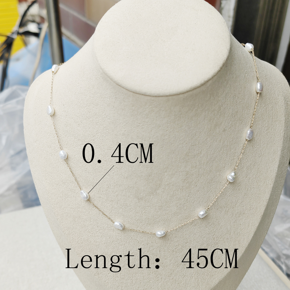 Simple Style Oval 304 Stainless Steel Baroque Pearls Polishing Women'S Necklace display picture 1