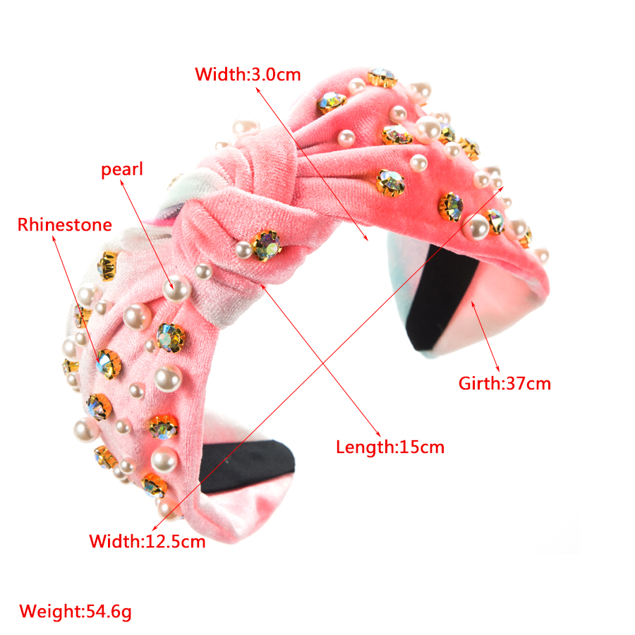 Vacation Knot Cloth Printing And Dyeing Inlay Glass Pearl Hair Band display picture 1