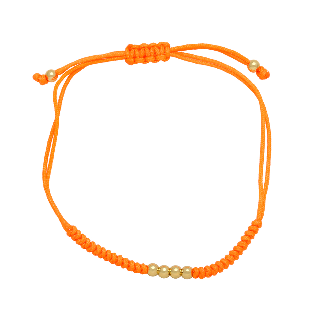 Simple Style Round Rope Copper Beaded Plating Braid 18k Gold Plated Unisex Bracelets display picture 7