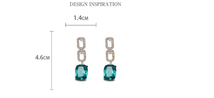 Wholesale Jewelry 1 Pair Simple Style Rectangle Alloy Rhinestones Drop Earrings display picture 5