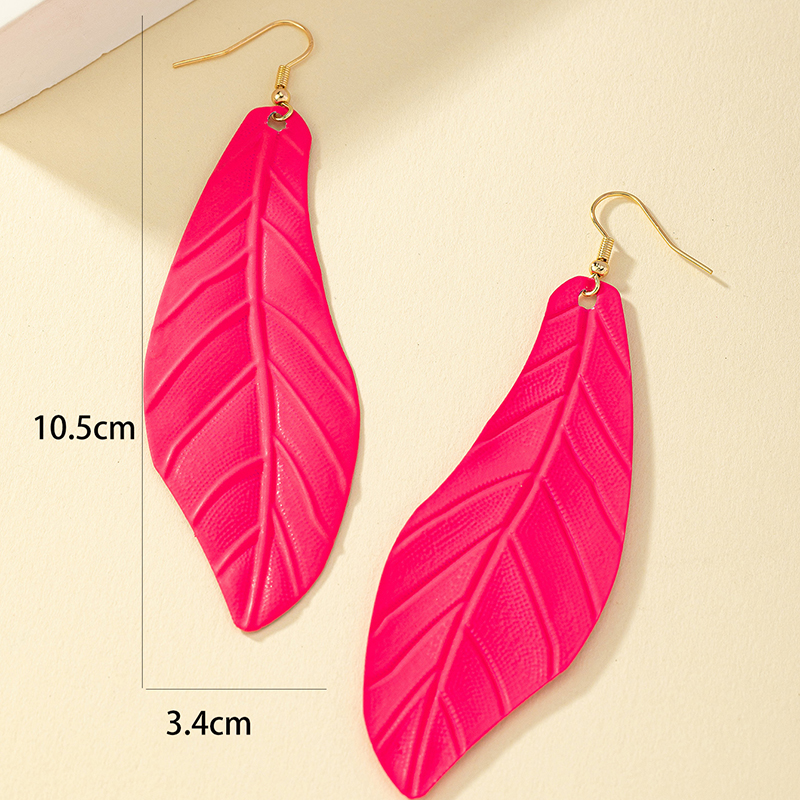 1 Pair Vacation Leaves Spray Paint Plating Iron Drop Earrings display picture 7