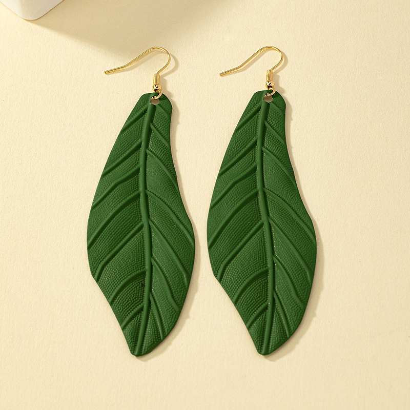 1 Pair Vacation Leaves Spray Paint Plating Iron Drop Earrings display picture 10