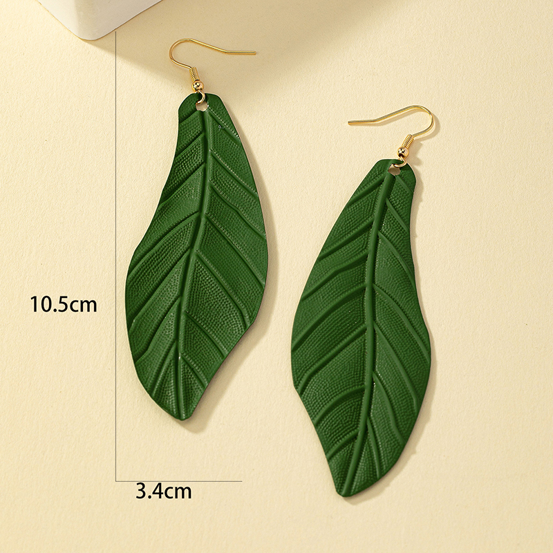 1 Pair Vacation Leaves Spray Paint Plating Iron Drop Earrings display picture 11