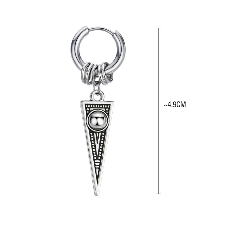 1 Piece Hip-hop Punk Blade Cross Stainless Steel Alloy Drop Earrings display picture 2