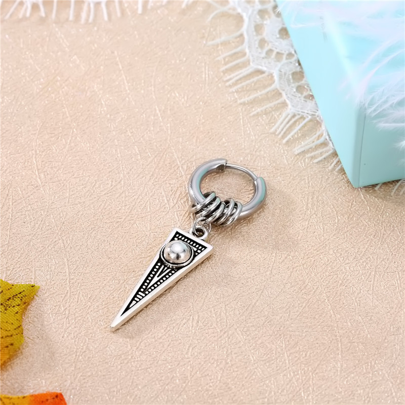 1 Piece Hip-hop Punk Blade Cross Stainless Steel Alloy Drop Earrings display picture 6