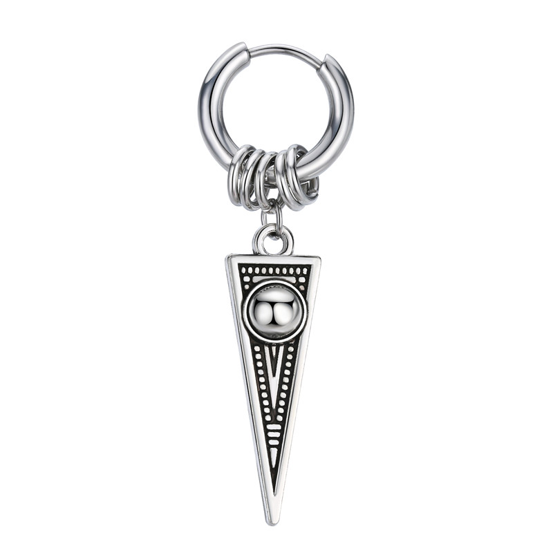 1 Piece Hip-hop Punk Blade Cross Stainless Steel Alloy Drop Earrings display picture 1