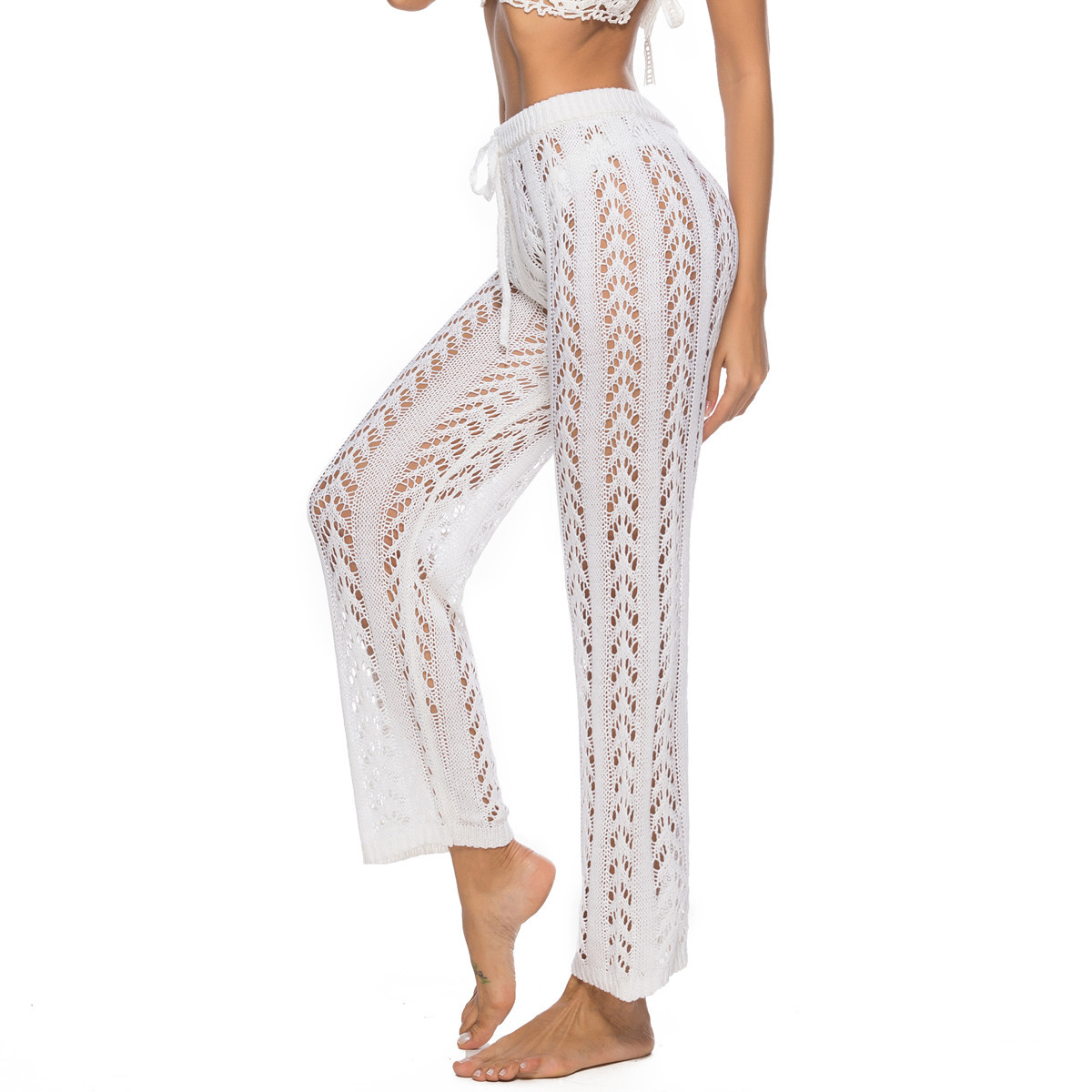 Women's Beach Sexy Solid Color Full Length Wide Leg Pants display picture 5
