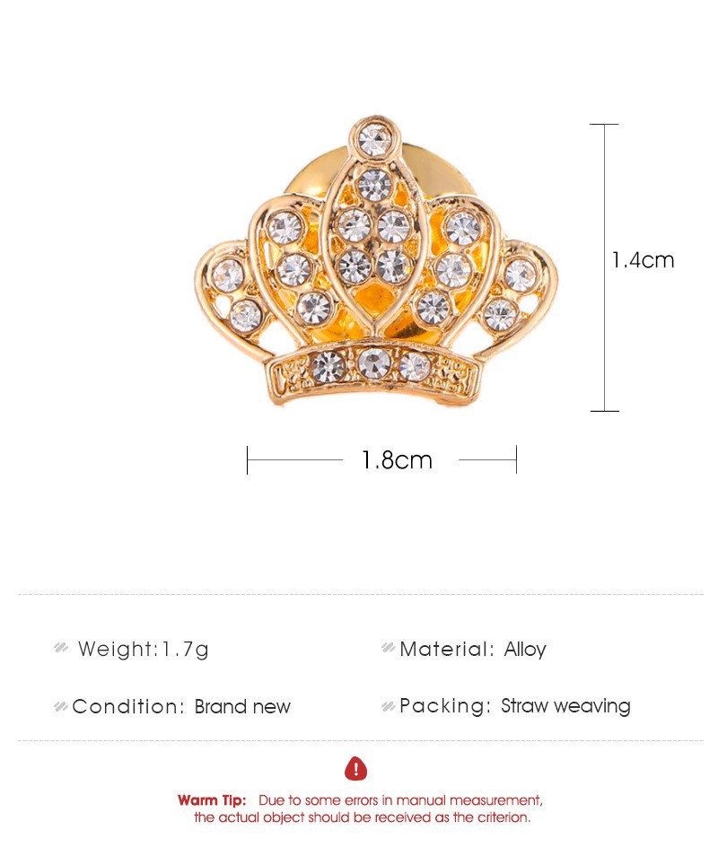 Classic Style Crown Alloy Inlay Rhinestones Women's Brooches display picture 1