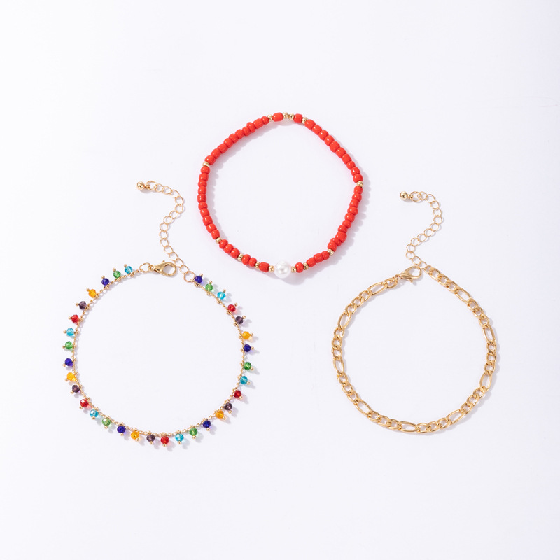 Bohemian Solid Color Alloy Wholesale Anklet display picture 1