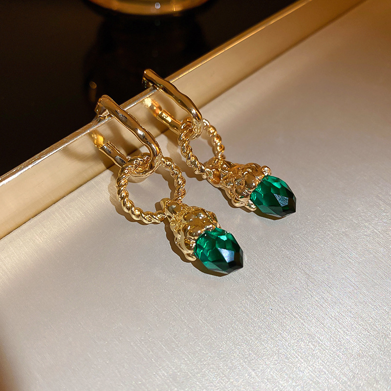 Wholesale Jewelry 1 Pair Retro Round Alloy Rhinestones Earrings display picture 5