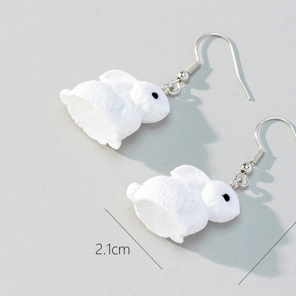 Wholesale Jewelry 1 Pair Cute Rabbit Animal Resin Drop Earrings display picture 1