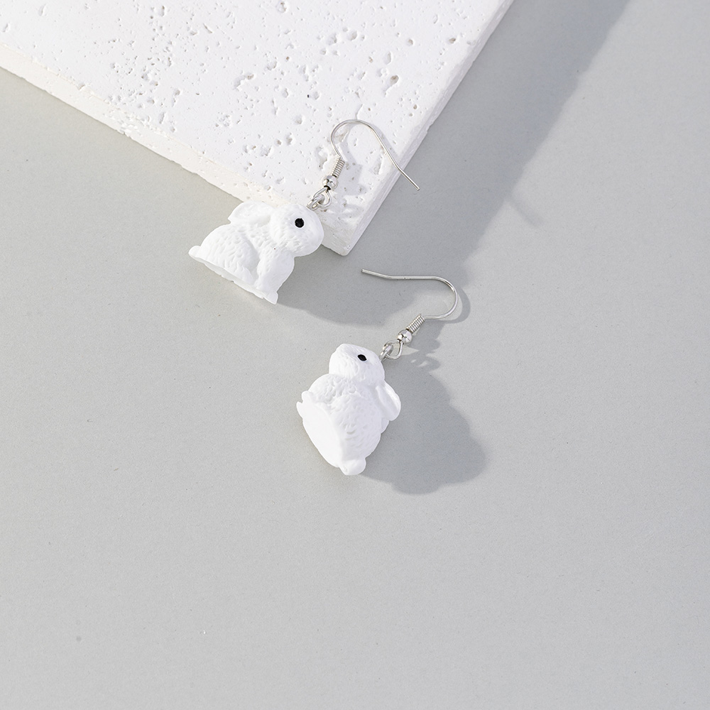 Wholesale Jewelry 1 Pair Cute Rabbit Animal Resin Drop Earrings display picture 4