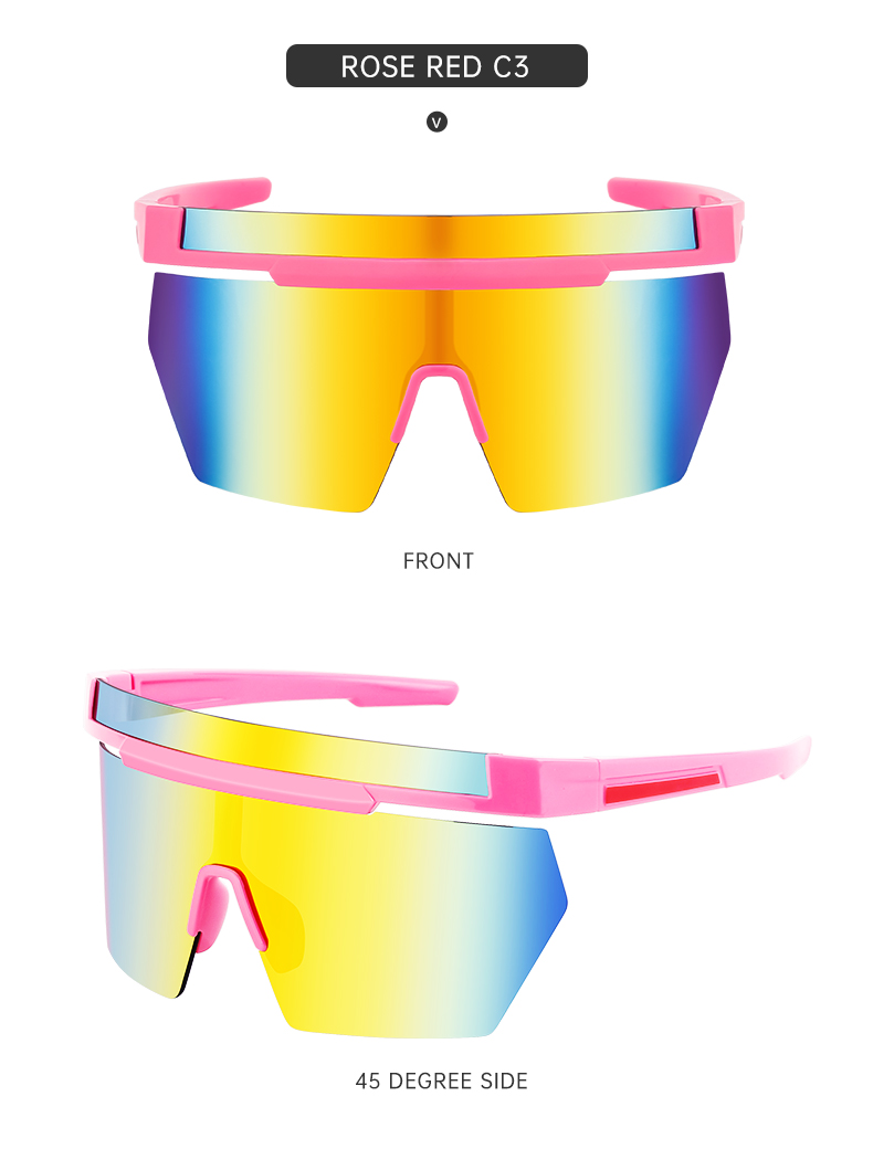 Punk Color Block Pc Special-shaped Mirror Frameless Women's Sunglasses display picture 3