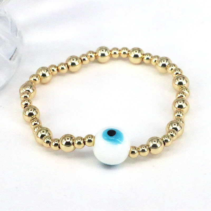 Classical Retro Simple Style Round Devil's Eye Gold Plated Glass Wholesale Bracelets display picture 9
