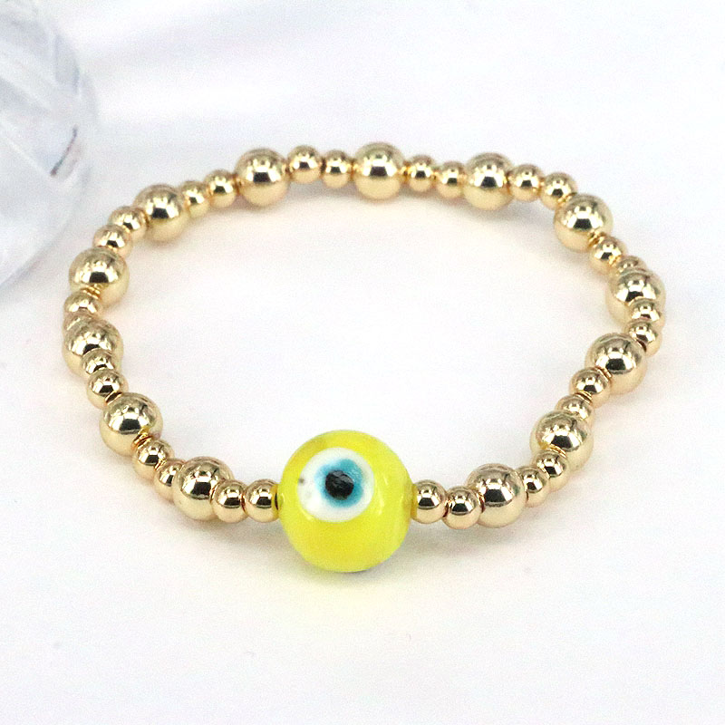 Classique Rétro Style Simple Rond L'oeil Du Diable Plaqué Or Verre De Gros Bracelets display picture 6