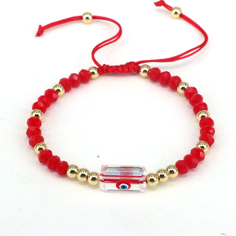 Élégant Vacances Style Simple L'oeil Du Diable Carré Cristal Le Cuivre De Gros Bracelets display picture 4