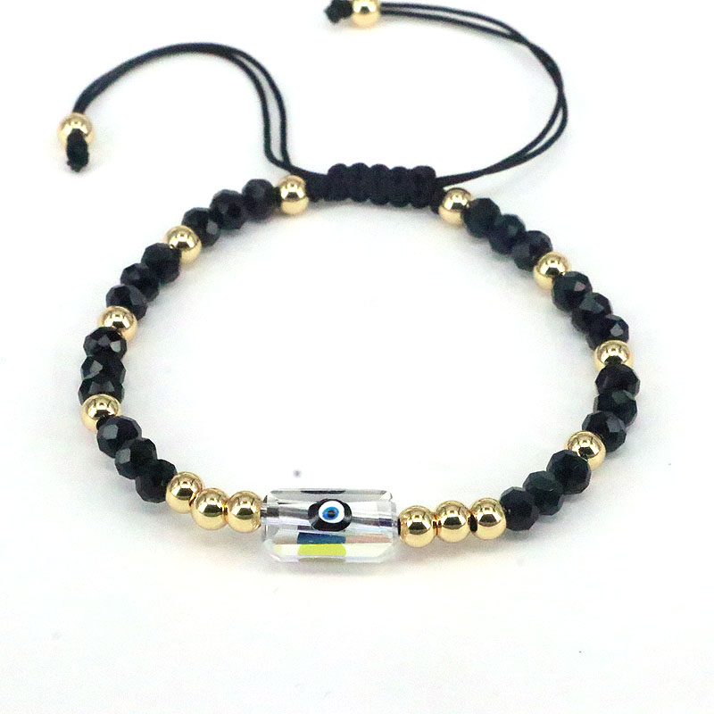 Élégant Vacances Style Simple L'oeil Du Diable Carré Cristal Le Cuivre De Gros Bracelets display picture 8