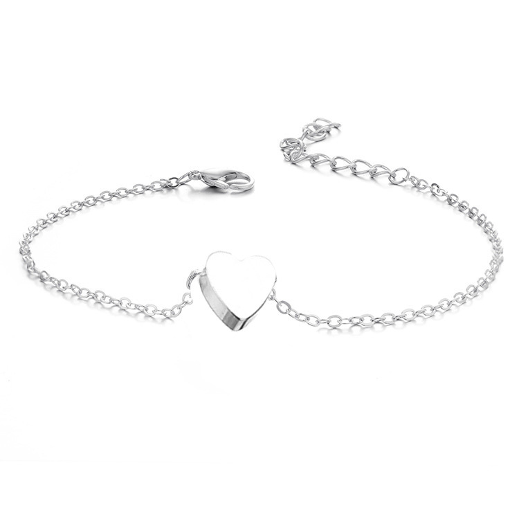 Simple Style Round Heart Shape Gold Plated Silver Plated Imitation Pearl Alloy Wholesale Anklet display picture 3