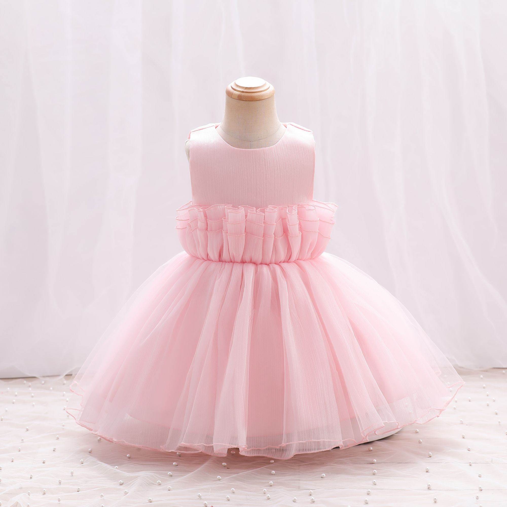 Princess Solid Color Lace Polyester Girls Dresses display picture 2