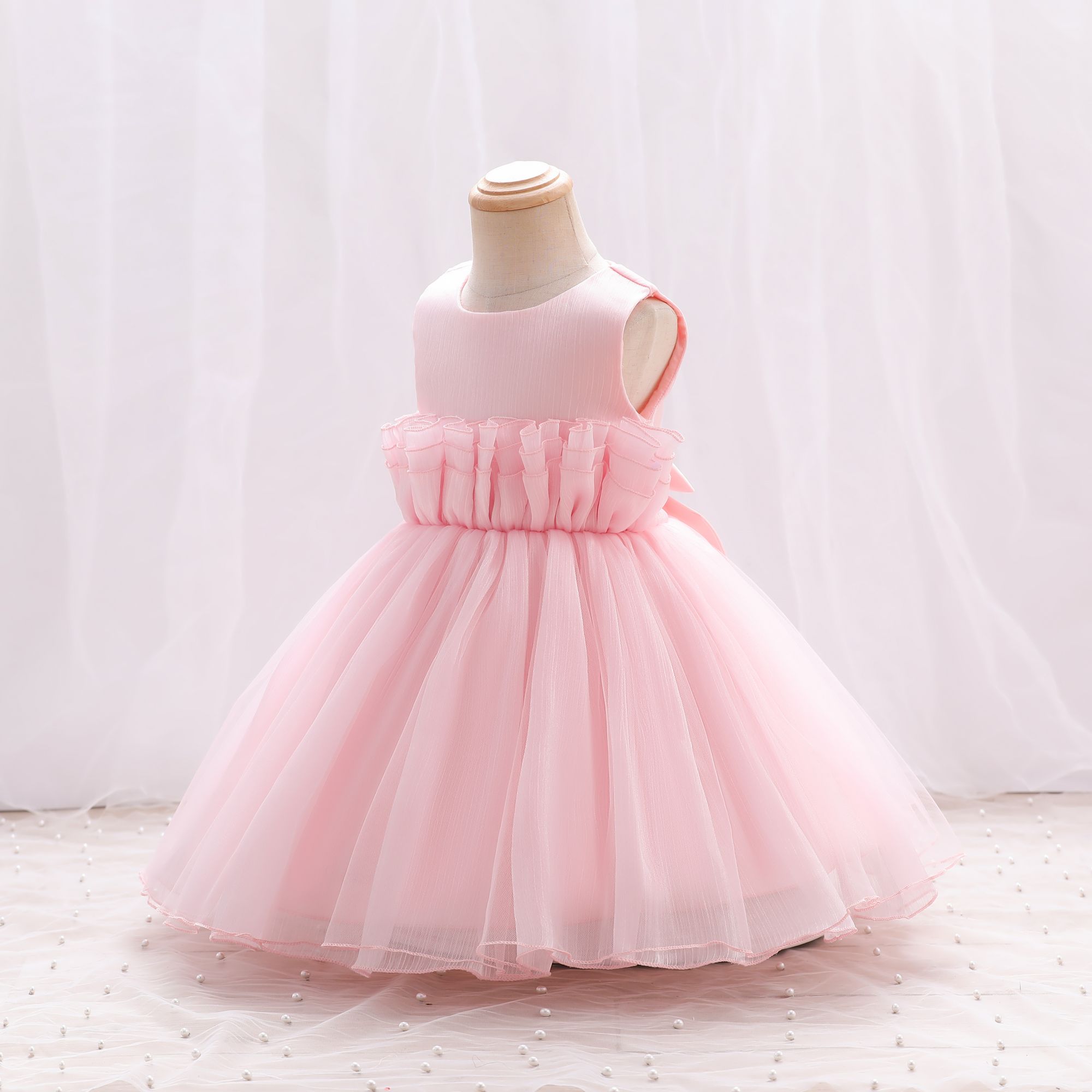 Princess Solid Color Lace Polyester Girls Dresses display picture 1