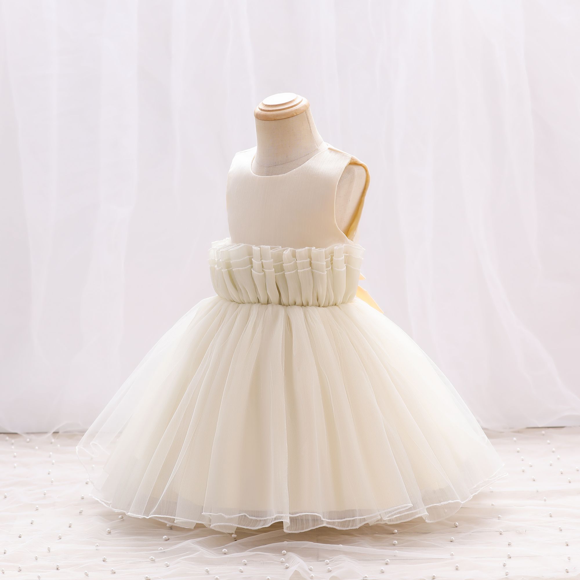 Princess Solid Color Lace Polyester Girls Dresses display picture 4