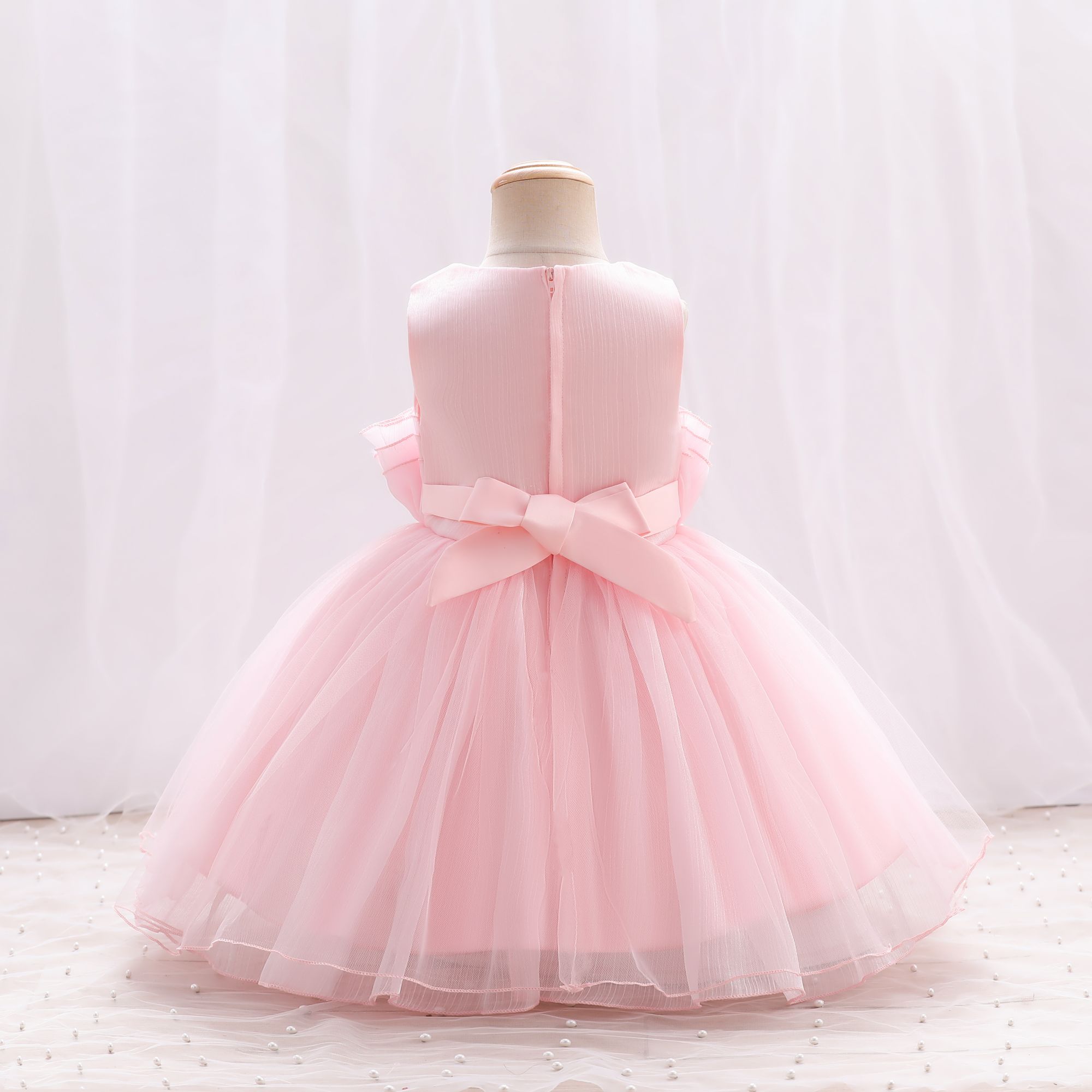 Princess Solid Color Lace Polyester Girls Dresses display picture 3