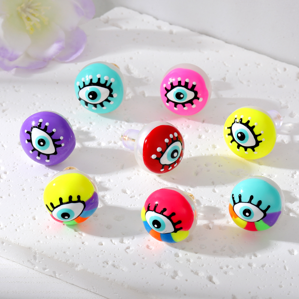 Wholesale Jewelry 1 Pair Funny Devil's Eye Eye Eye Artificial Pearl Ear Studs display picture 11