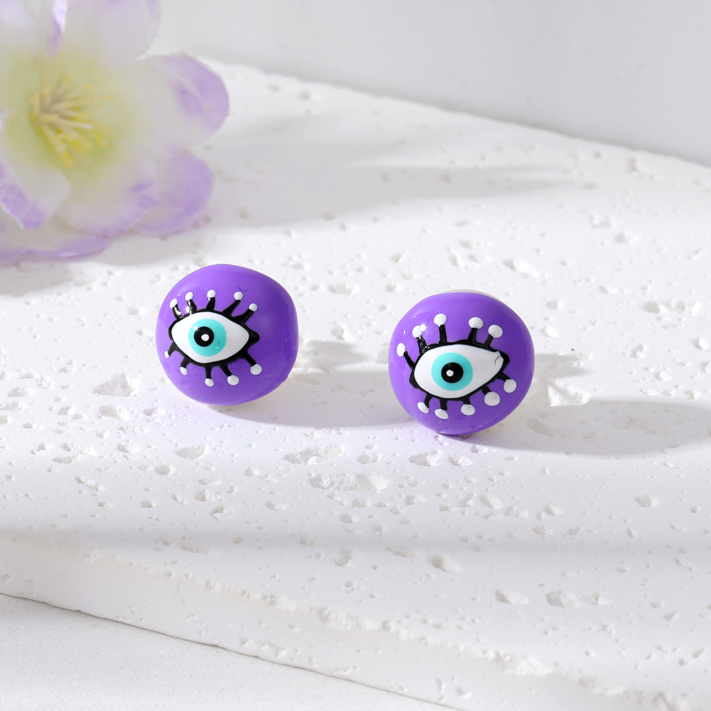 Wholesale Jewelry 1 Pair Funny Devil's Eye Eye Eye Artificial Pearl Ear Studs display picture 2