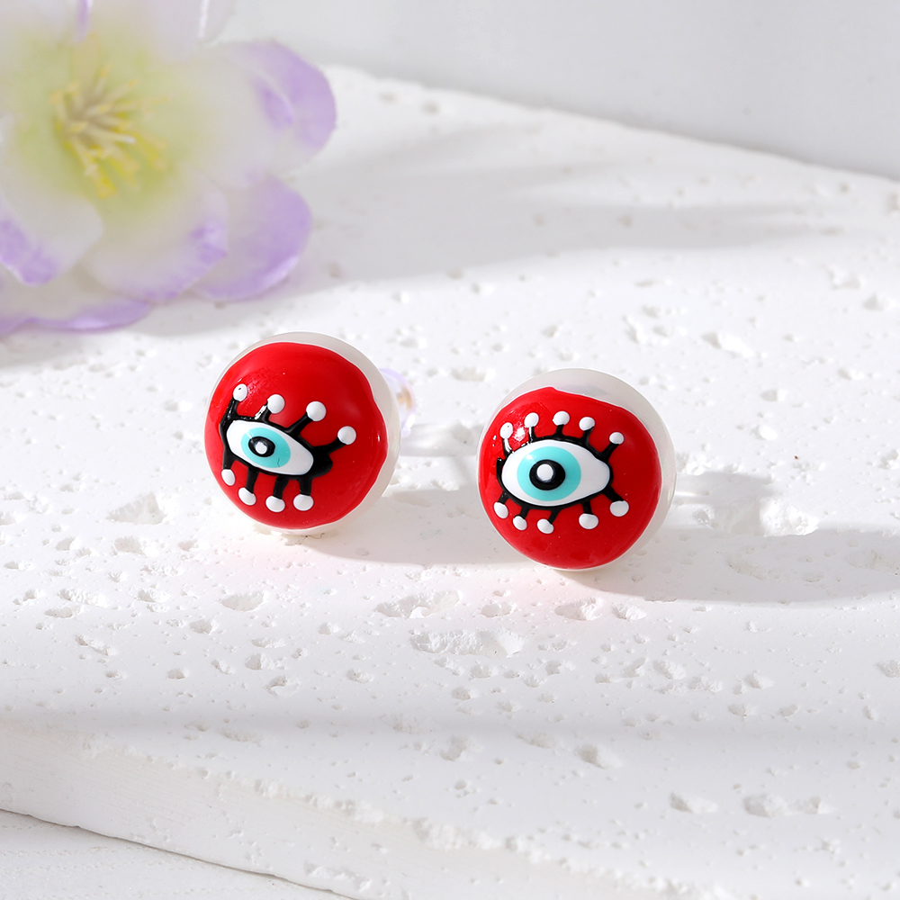 Wholesale Jewelry 1 Pair Funny Devil's Eye Eye Eye Artificial Pearl Ear Studs display picture 3
