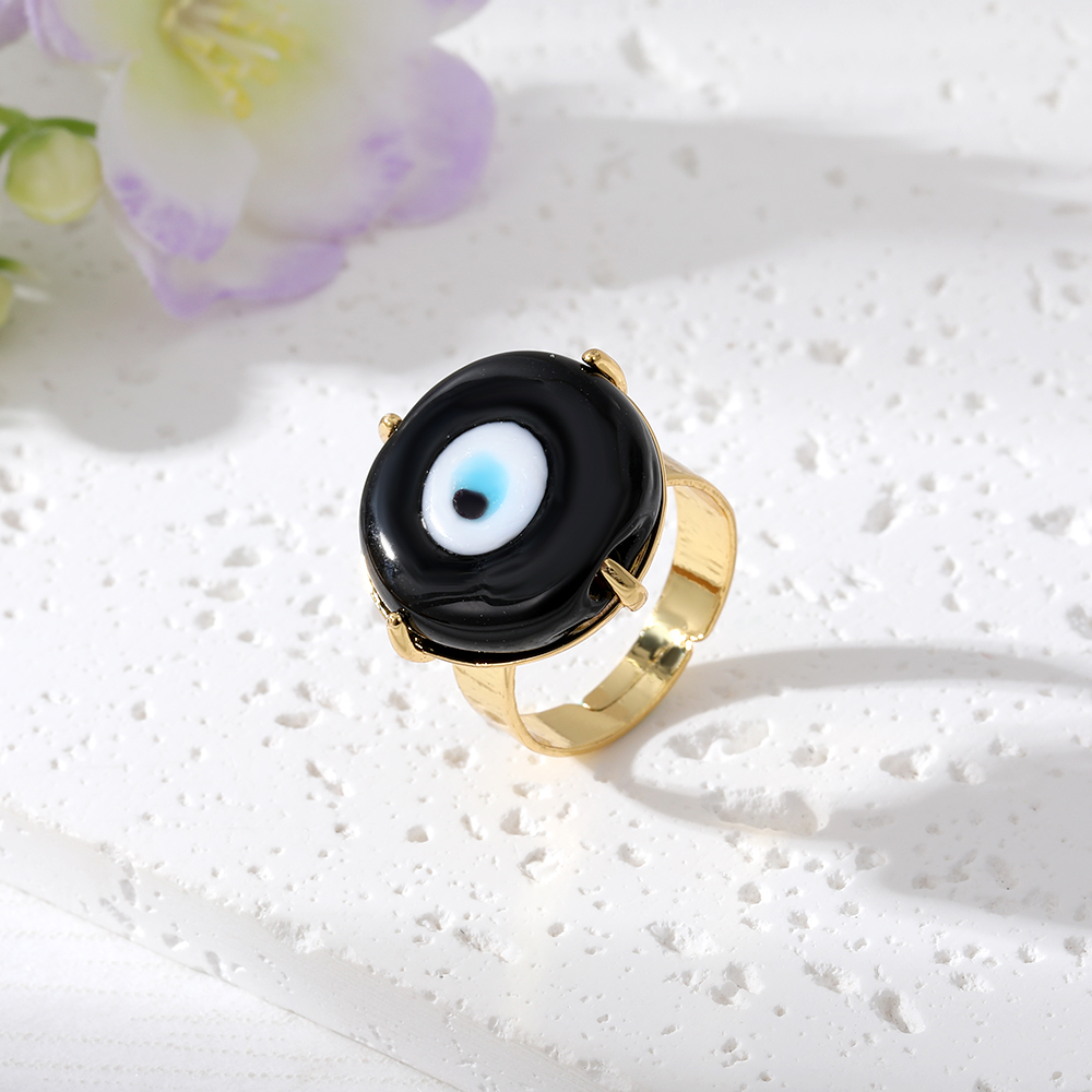 Simple Style Devil's Eye Glass Copper Rings display picture 1