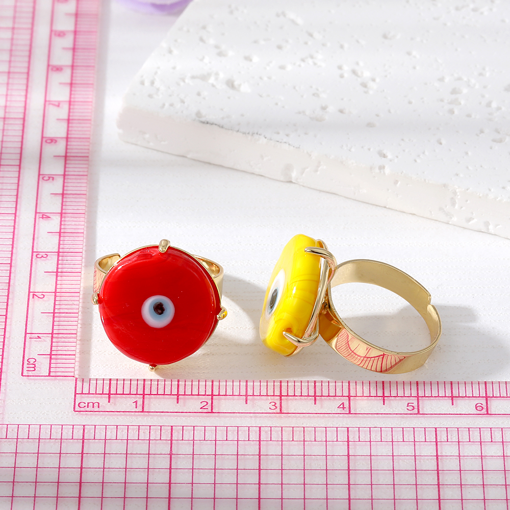 Simple Style Devil's Eye Glass Copper Rings display picture 9