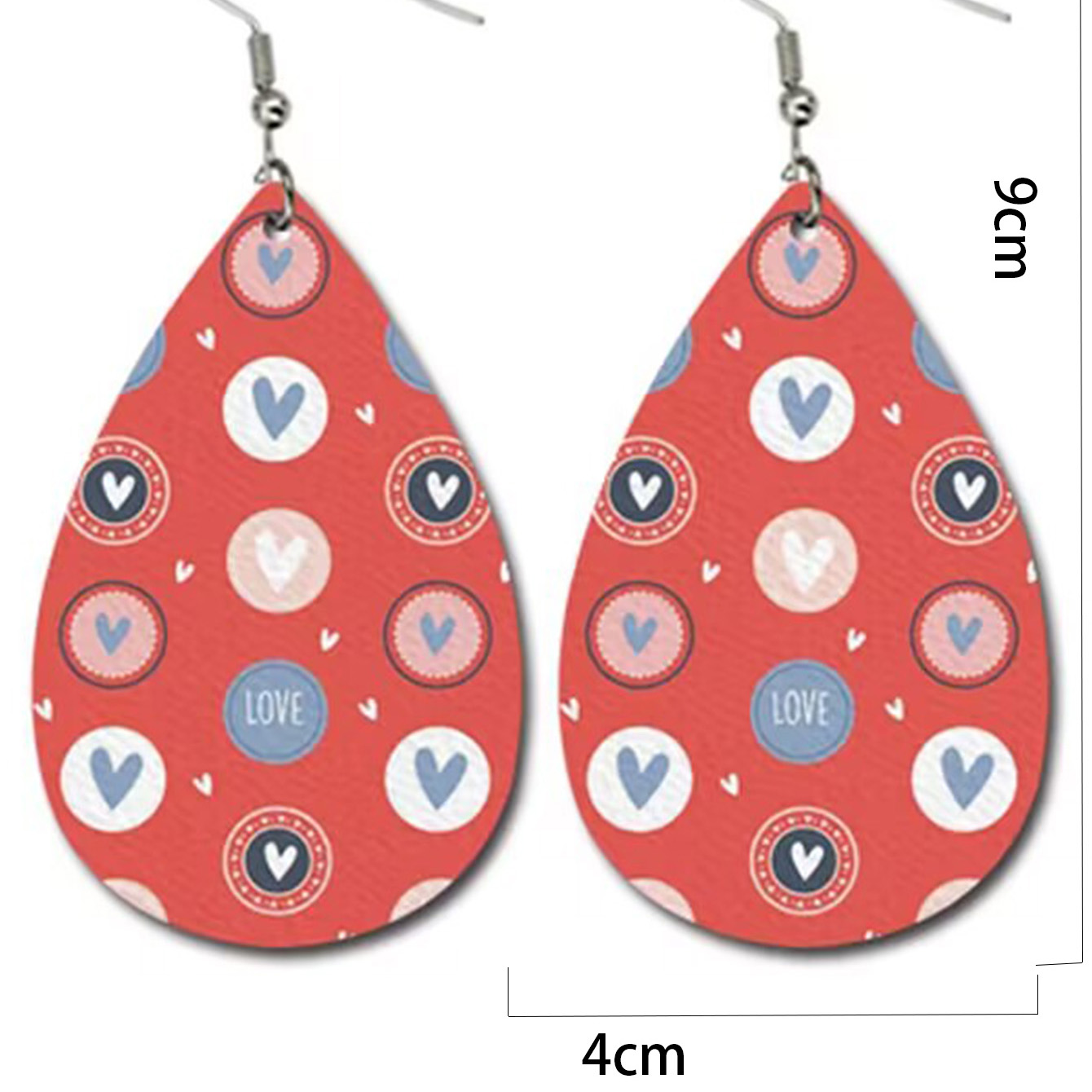 Wholesale Jewelry 1 Pair Bohemian Water Droplets Heart Shape Pu Leather Alloy Drop Earrings display picture 2